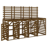 Vidaxl container opbevaring firedoblet solid fyrretræ honning brun