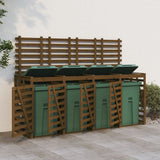 Vidaxl container opbevaring firedoblet solid fyrretræ honning brun