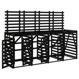 Vidaxl containeropbevaring firedoblet solid fyrretræ sort
