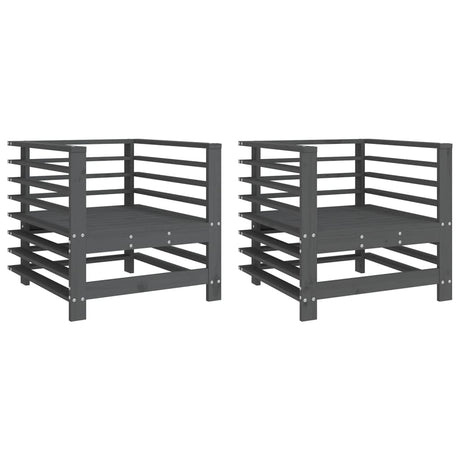 Vidaxl tuinstoelen 2 st massief grenenhout grijs
