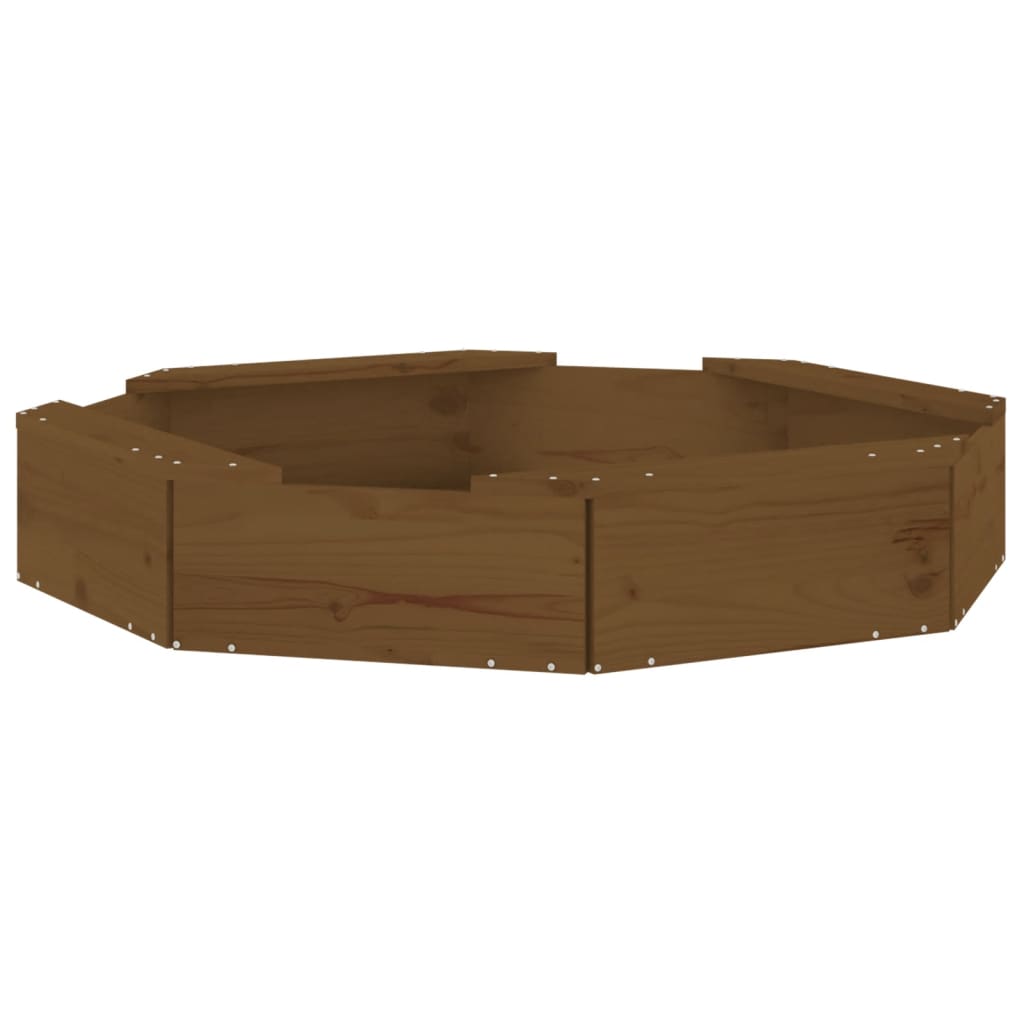 Vidaxx Sandpit med bænke Octagonal Solid Pine Wood Honey Brown