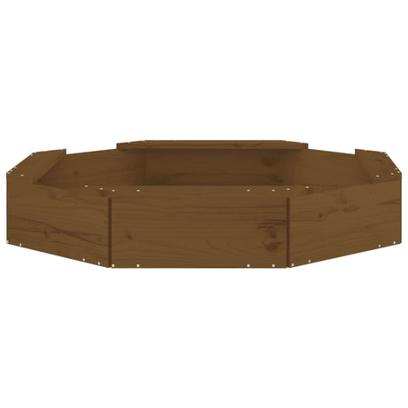 Vidaxx Sandpit med bænke Octagonal Solid Pine Wood Honey Brown