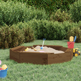 Vidaxx Sandpit med bænke Octagonal Solid Pine Wood Honey Brown