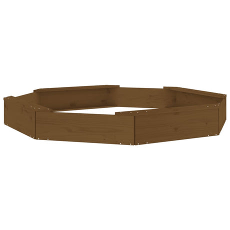 Vidaxx Sandpit med bænke Octagonal Solid Pine Wood Honey Brown