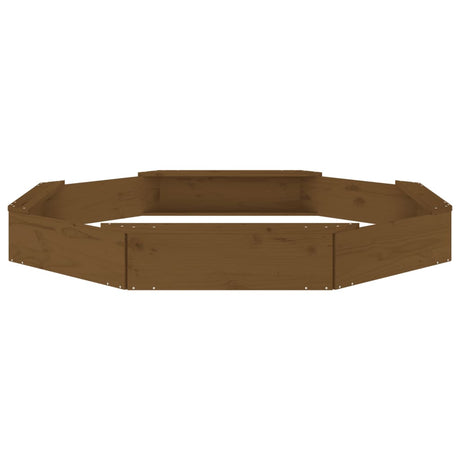 Vidaxx Sandpit med bænke Octagonal Solid Pine Wood Honey Brown