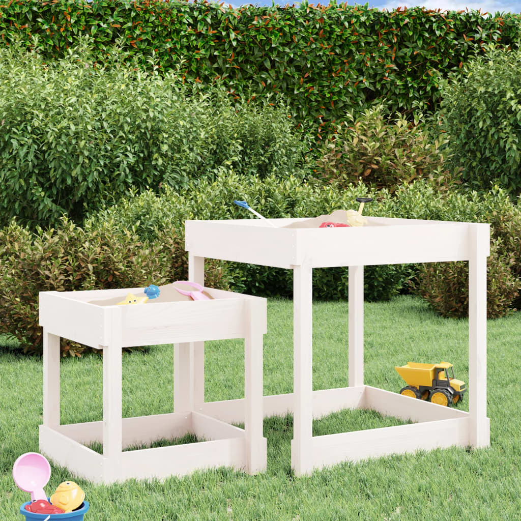 Vidaxl Sand Tabeller 2 Pcs Solid Pine Wood White