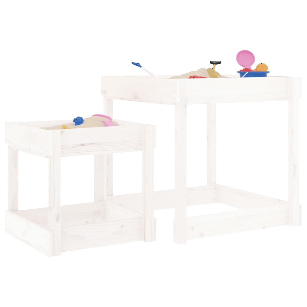 Vidaxl Sand Tabeller 2 Pcs Solid Pine Wood White