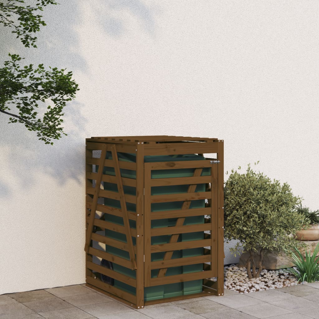 Vidaxx containeropbevaring 84x90x128,5 cm Solid fyrretræ Honningbrun
