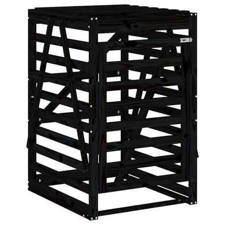 Vidaxx containeropbevaring 84x90x128,5 cm solid fyrretræ sort