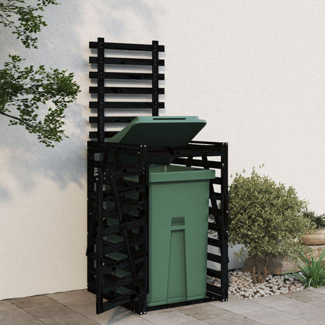 Vidaxx containeropbevaring 84x90x128,5 cm solid fyrretræ sort