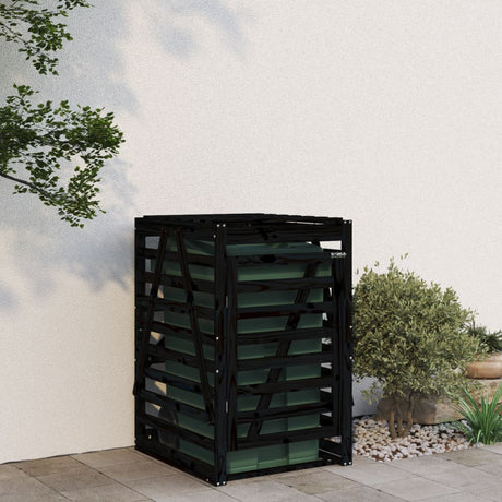 Vidaxx containeropbevaring 84x90x128,5 cm solid fyrretræ sort
