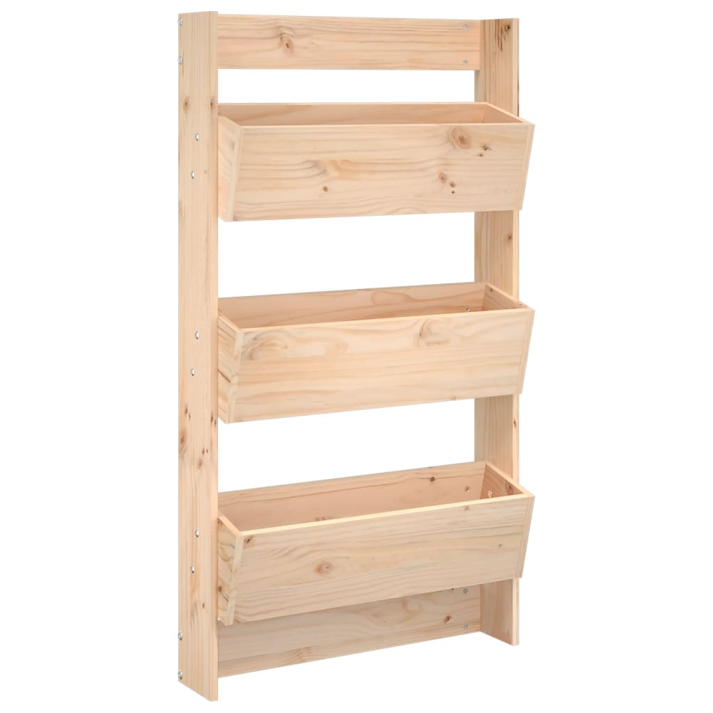 Vidaxl plantenbak wandmontage 3-laags 60x18,5x110 cm grenenhout