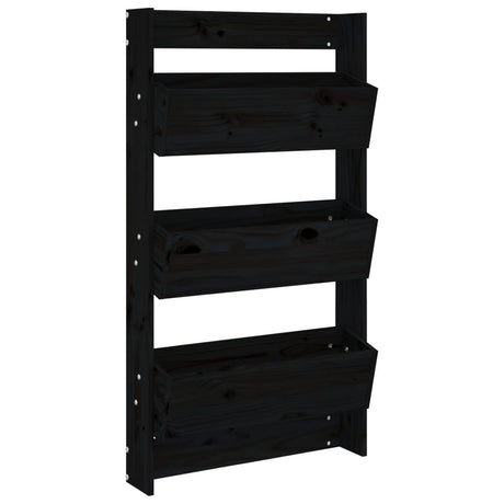 Vidaxx planter vægmonteret 3-lags 60x18,5x110 cm fyrretræ sort