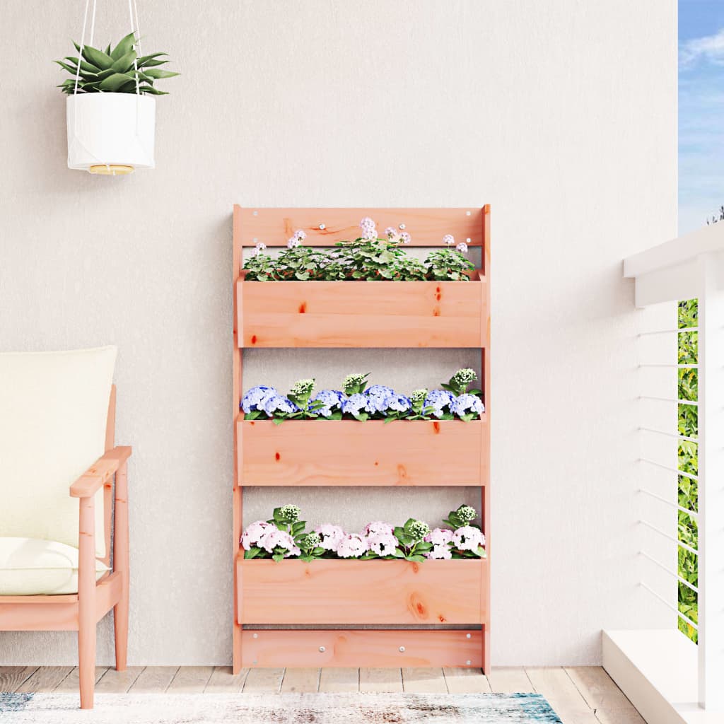 Vidaxl plantenbak wandmontage 3-laags 60x18,5x110 cm douglashout