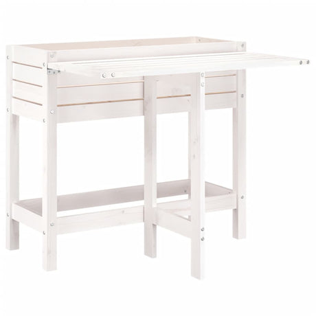 Vidaxx Planter med foldetabler Top Solid Pine Wood White