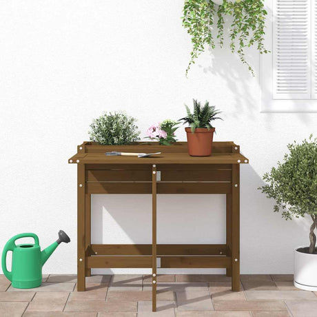 Vidaxl Planter med foldetabel Top Pinewood Honey Brown