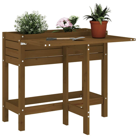 Vidaxl Planter med foldetabel Top Pinewood Honey Brown