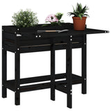 Vidaxx Planter med foldbord Top Solid Pine Wood Black
