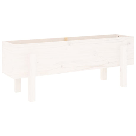 Vidaxl plantenbak verhoogd 101x30x38 cm massief grenenhout wit