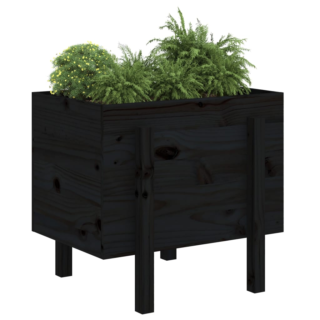 VIDAXX PLANTER 62X50X57 CM SOLID PINE TRÆ Sort