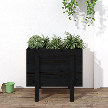 VIDAXX PLANTER 62X50X57 CM SOLID PINE TRÆ Sort