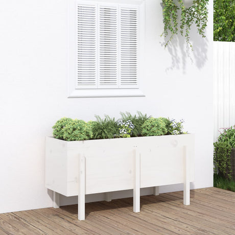 Vidaxx planter hævet 121x50x57 cm fast fyrretræ hvid