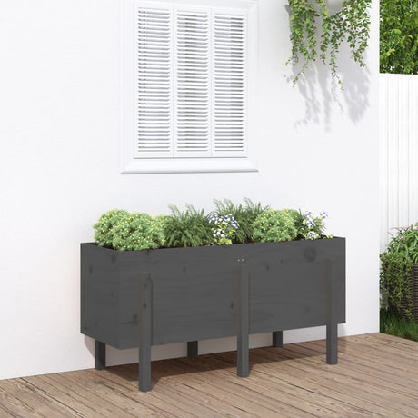 Vidaxx planter hævet 121x50x57 cm fast fyrretræ grå