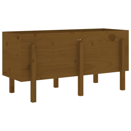 Vidaxl planter hævet 121x50x57 cm solid fyrretræ honningbrun