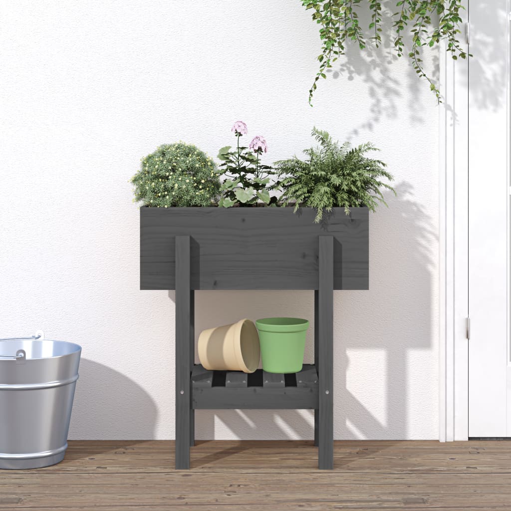 VIDAXX PLANTER 62X30X69 CM SOLID PINE TRE GRÅ