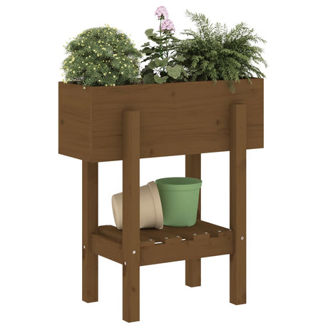 VIDAXX PLANTER 62X30X69 CM SOLID PINE TRE HONEY BRUN