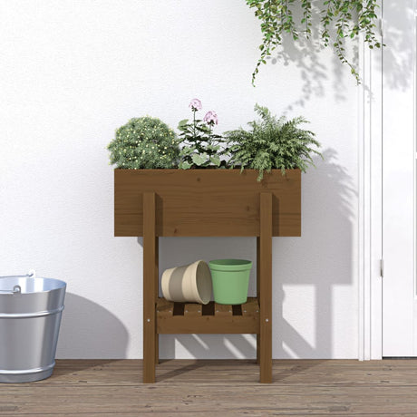 VIDAXX PLANTER 62X30X69 CM SOLID PINE TRE HONEY BRUN