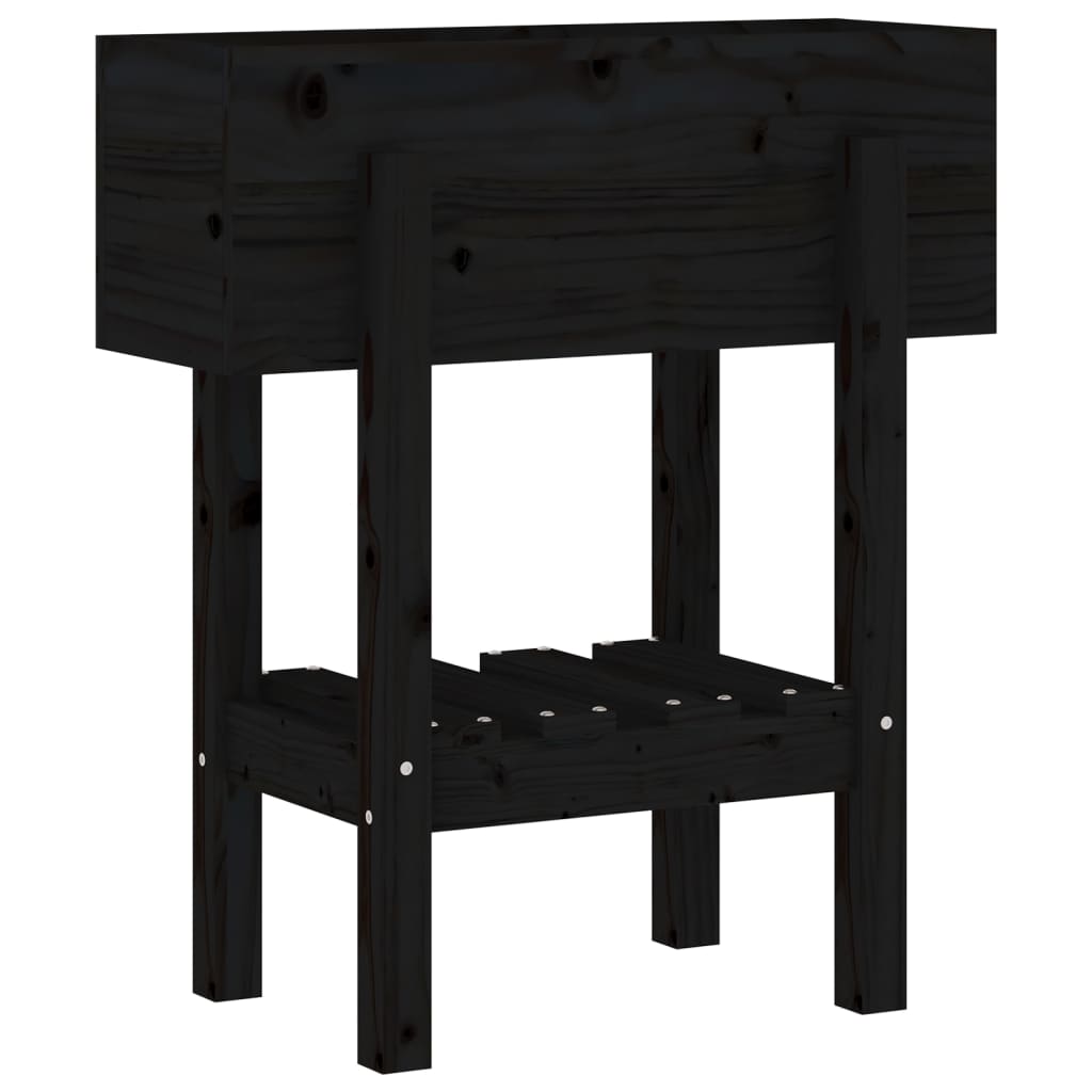 VIDAXX PLANTER 62X30X69 CM SOLID PINE TRÆ Sort