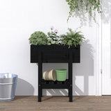 VIDAXX PLANTER 62X30X69 CM SOLID PINE TRÆ Sort