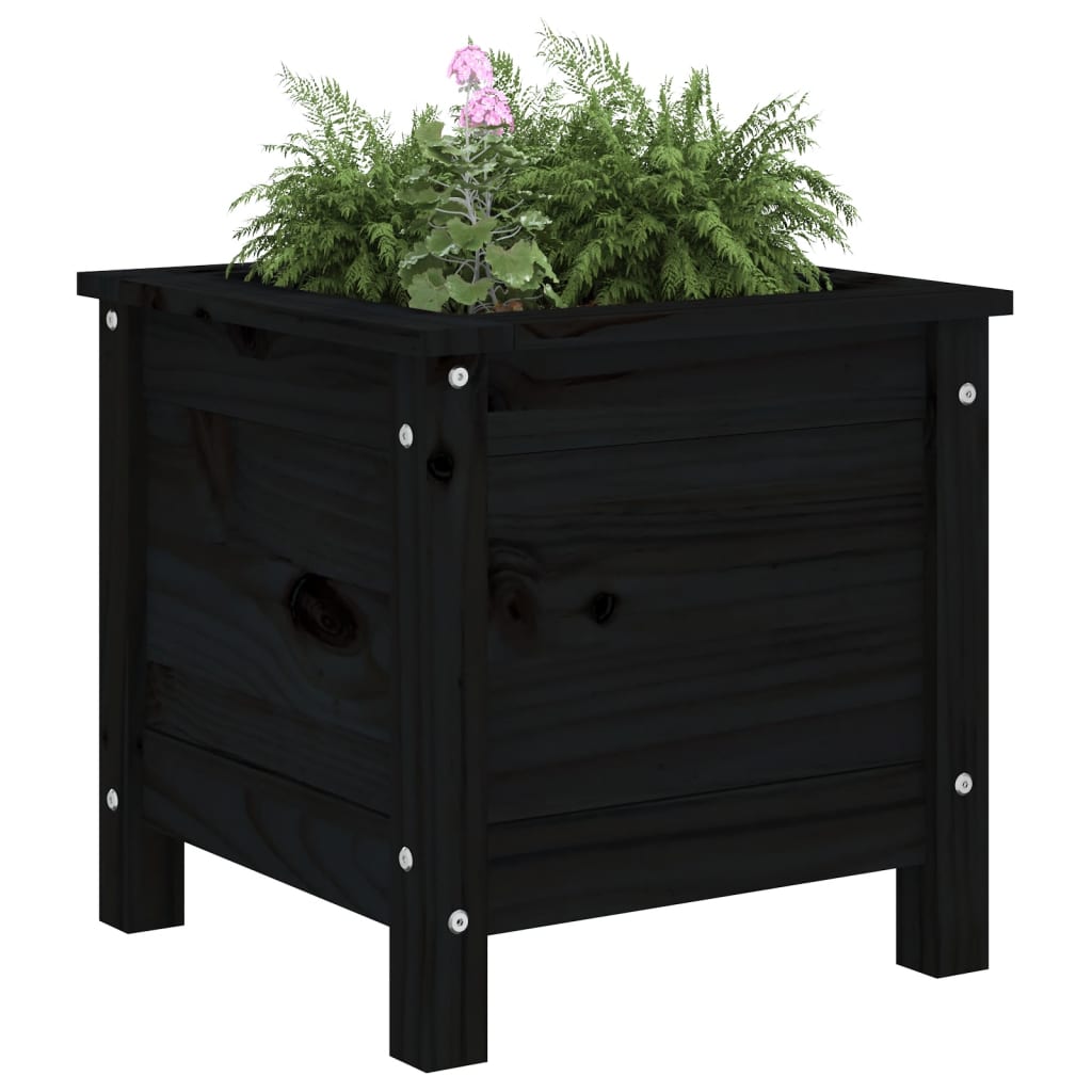 Vidaxx planter 40x40x39 cm solid fyrretræ sort