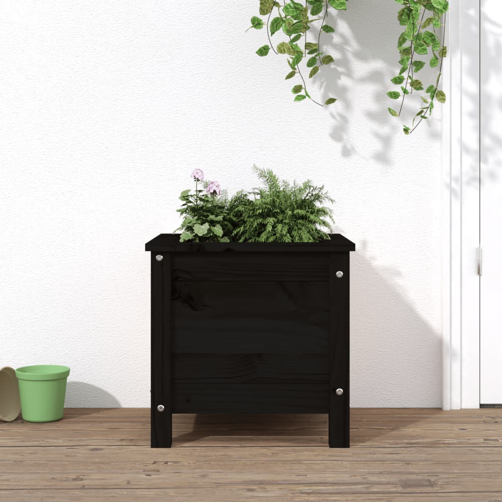 Vidaxx planter 40x40x39 cm solid fyrretræ sort