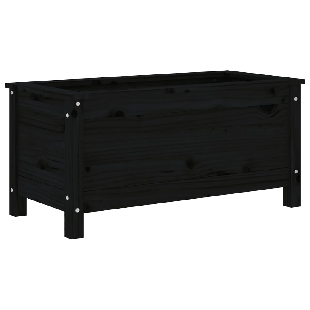 Vidaxl planter 82.5x40x39 cm Solid fyrretræ sort