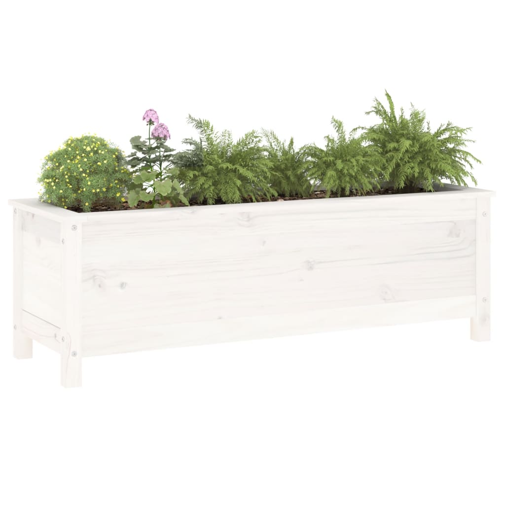 Vidaxx planter hævet 119,5x40x39 cm fast fyrretræ hvid