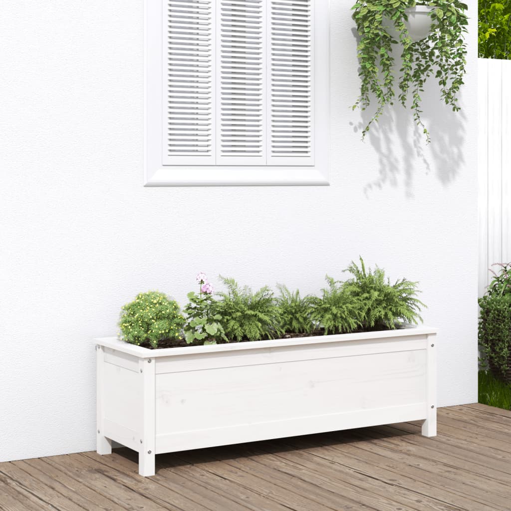 Vidaxx planter hævet 119,5x40x39 cm fast fyrretræ hvid