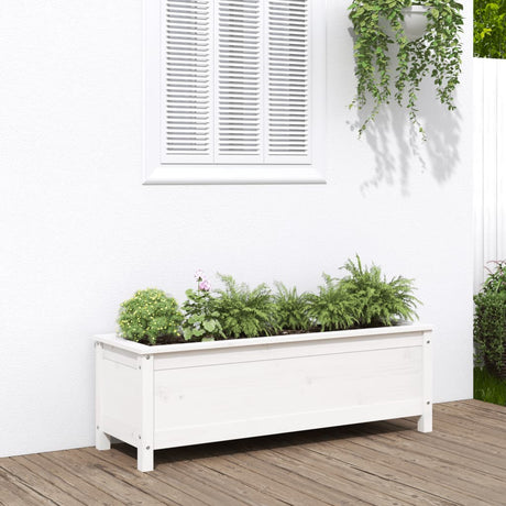 Vidaxx planter hævet 119,5x40x39 cm fast fyrretræ hvid