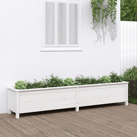 Vidaxx planter hævet 199,5x40x39 cm fast fyrretræ hvid