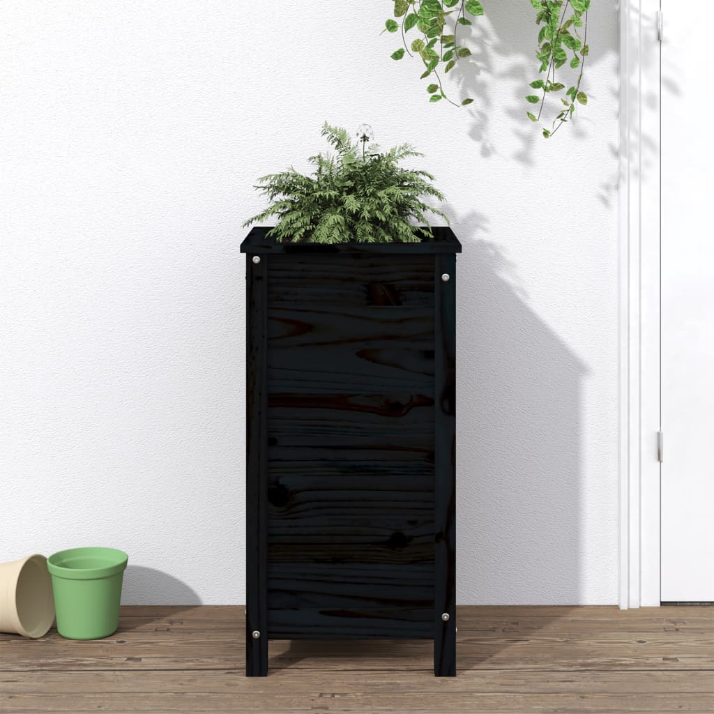Vidaxx planter 40x40x78 cm Solid fyrretræ sort