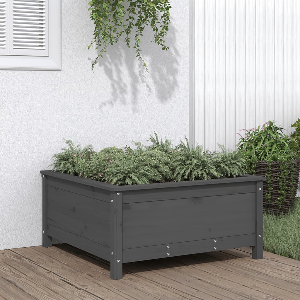 Vidaxx planter 82.5x82.5x39 cm Solid fyrretræ grå