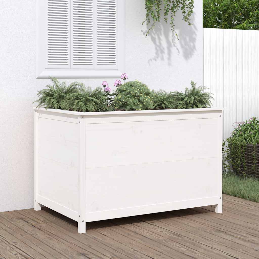 Vidaxx planter hævet 119,5x82,5x78 cm fast fyrretræ hvid