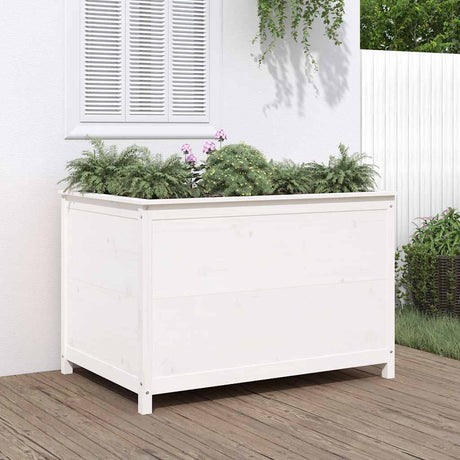 Vidaxx planter hævet 119,5x82,5x78 cm fast fyrretræ hvid