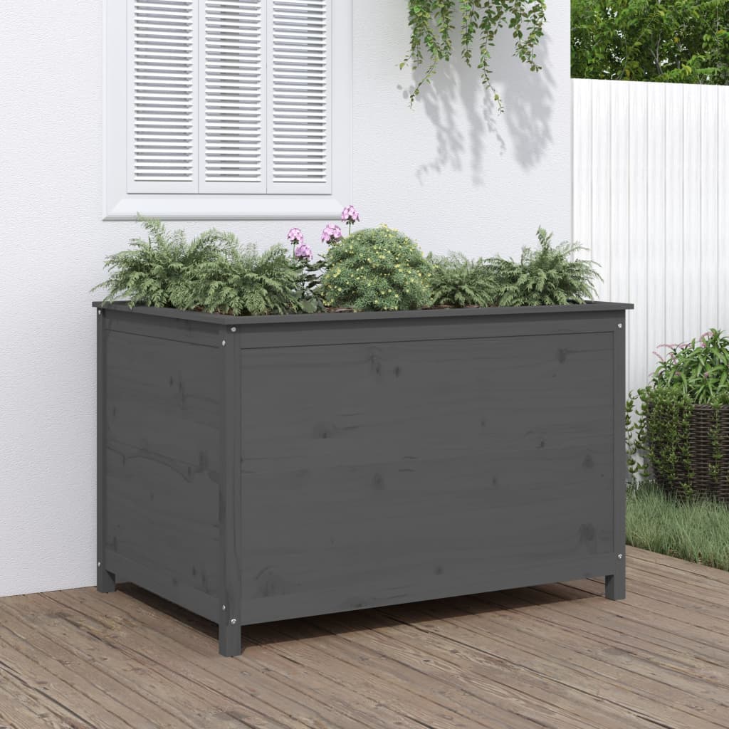 Vidaxx planter hævet 119,5x82,5x78 cm fast fyrretræ grå