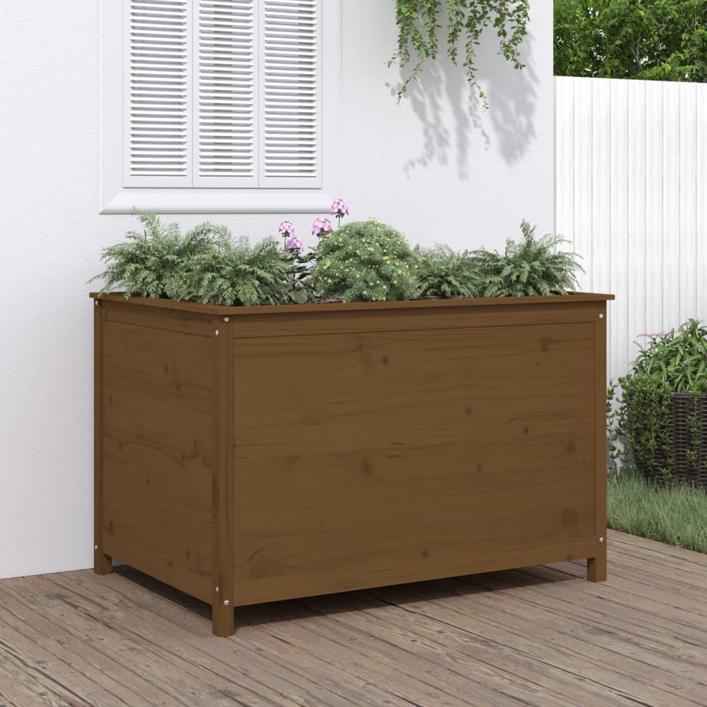 Vidaxx planter hævet 119,5x82,5x78 cm solid fyrretræ honningbrun
