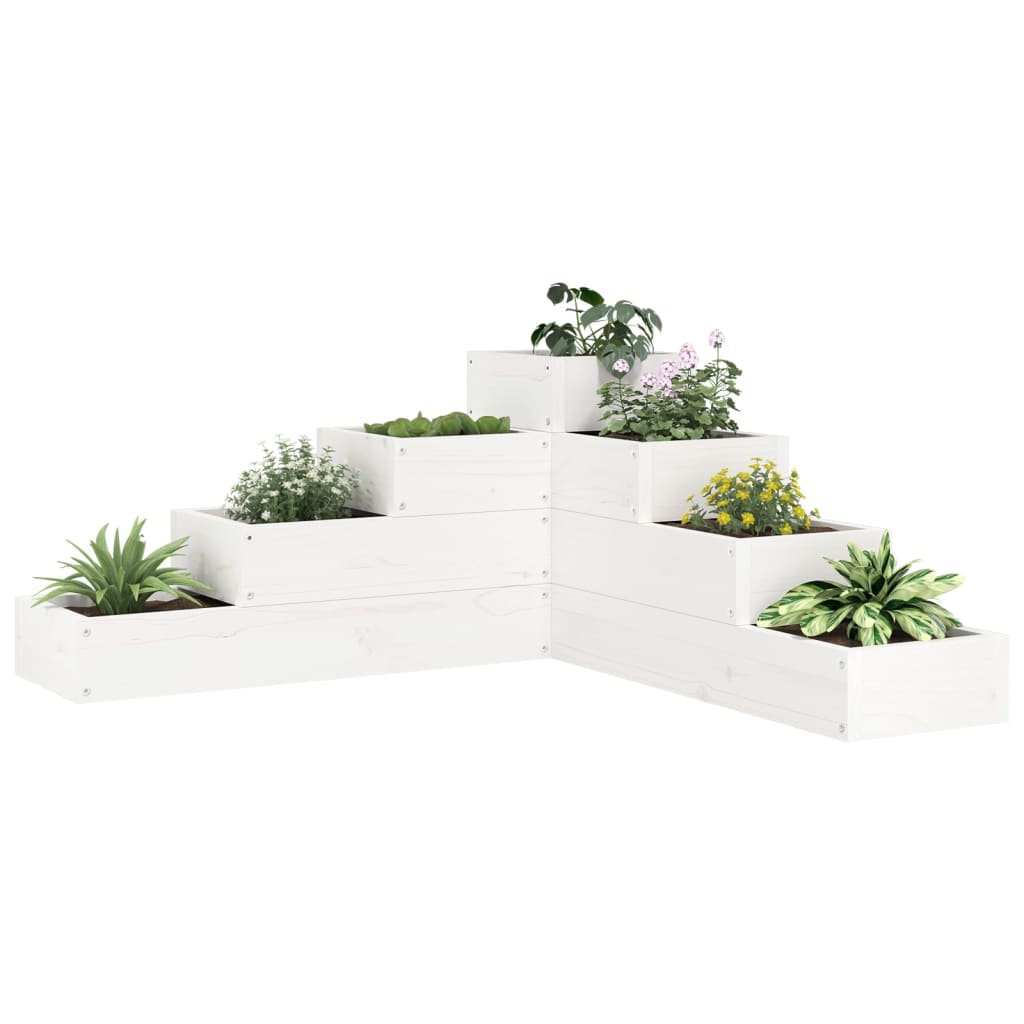 Vidaxx plantekasse 4-lags 80,5x79x36 cm massiv fyrretræ hvid