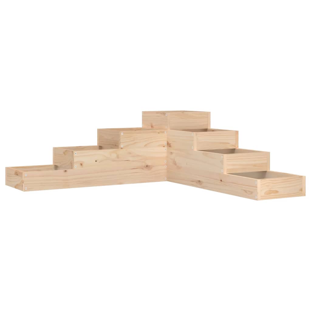 Vidaxl plantenbak 4-laags 106x104,5x36 cm massief grenenhout