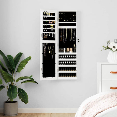 Vidaxx smykkeskab med spejlvægmonteret 30x8,5x106 cm hvid