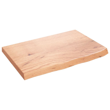 Vidaxl wandschap 60x40x(2-4) cm behandeld massief eikenhout lichtbruin